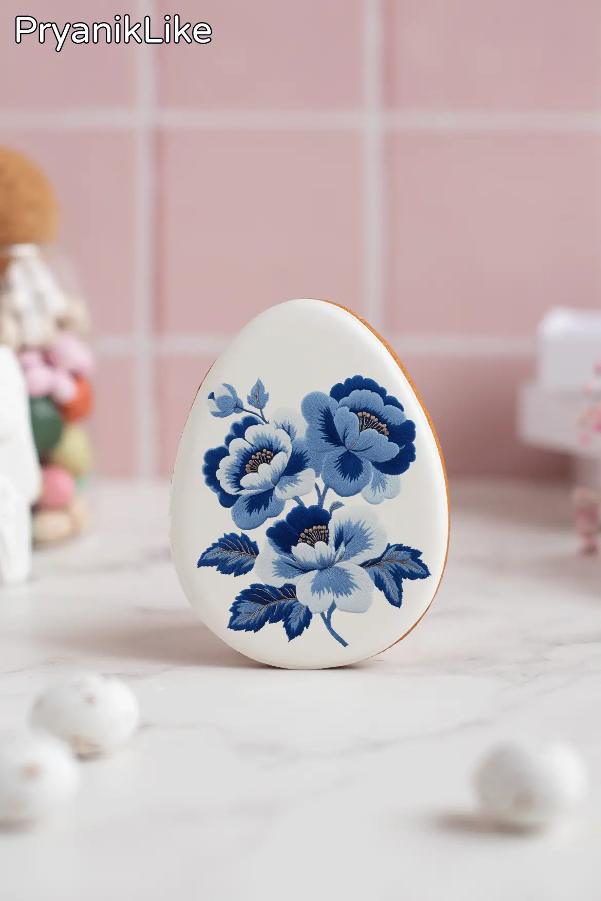 Пряник Пасхальное яйцо (гжель и геометрия)